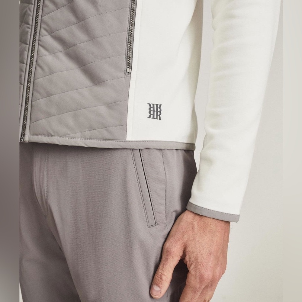 REISS Golf Formby Hybrid Performance Jacket Ecru Grey Size M - Picture 6 of 10
